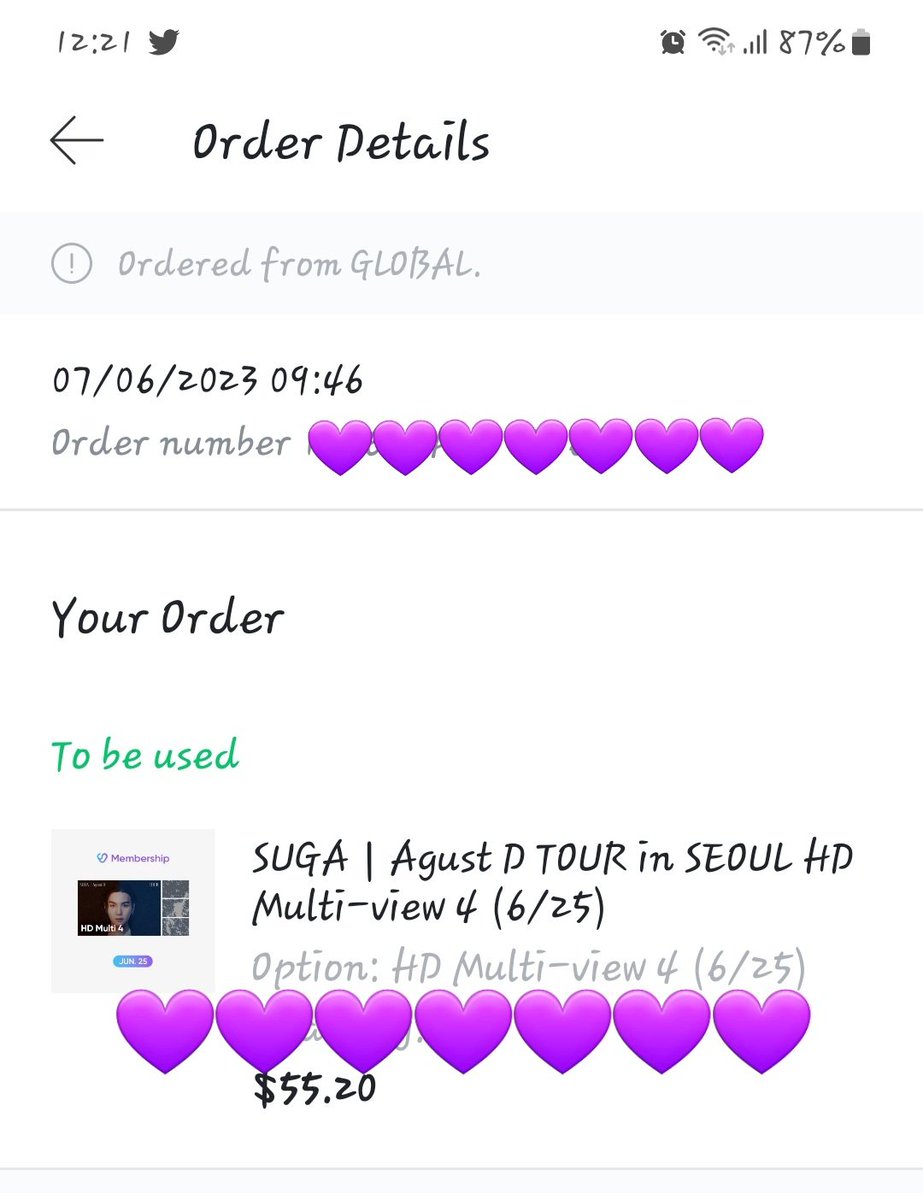 weegiebug's tweet photo. @weverseshop @bts_bighit #SUGA_AgustD_TOUR 
Got mine 💜💜💜💜💜💜💜 https://t.co/3GJqj233Fx