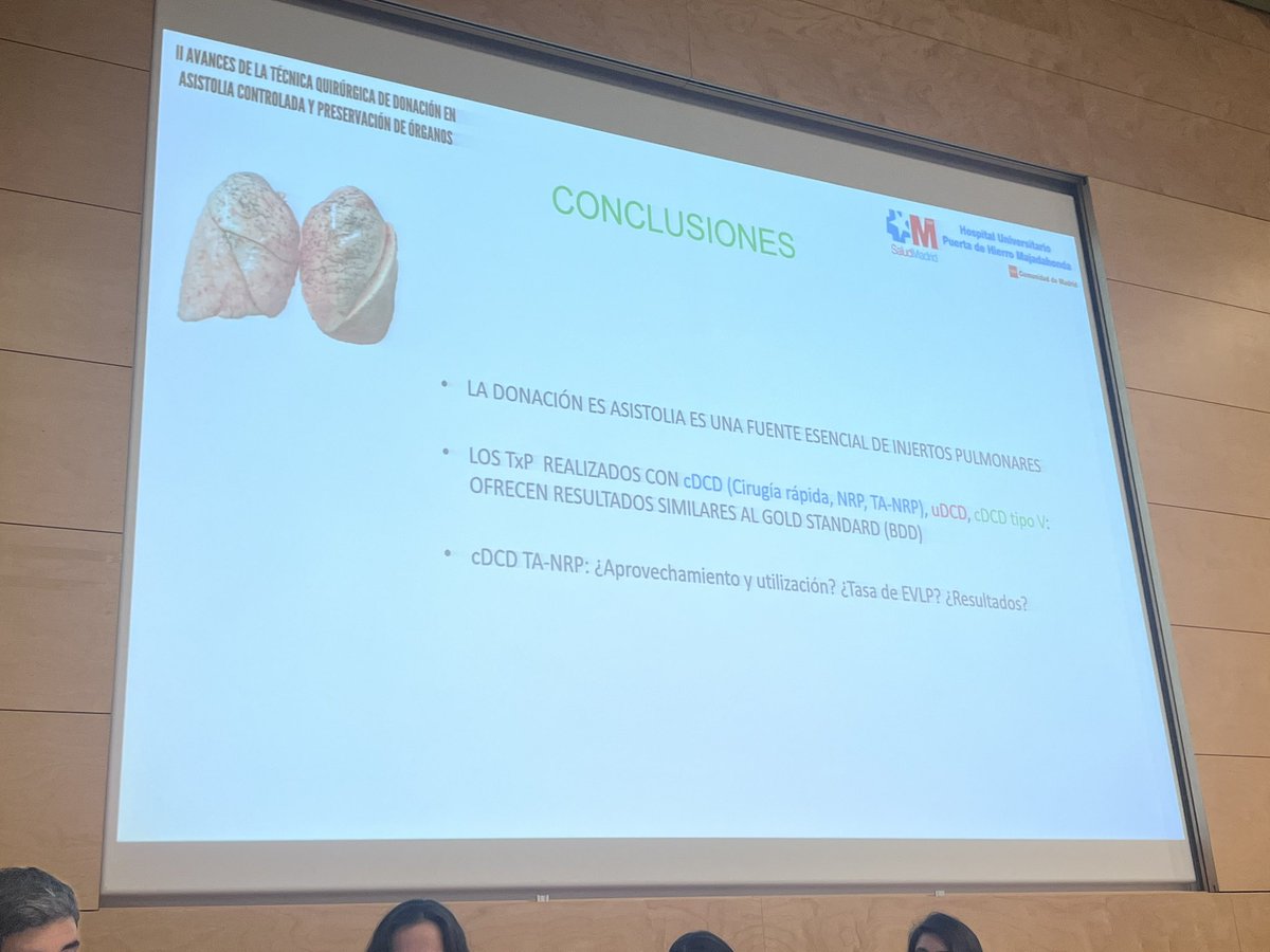 Dra_BelloIrene's tweet image. Good results from #cDCD and #uDCD lung donors were shown by @Jluiscampo82 from @HospitalPdH