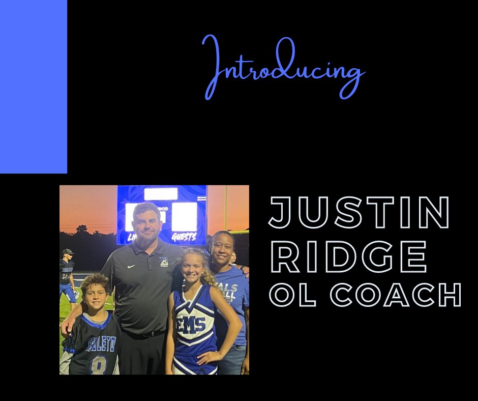eccafb's tweet photo. We would like to introduce our new OL coach, Justin Ridge! Coach Ridge has been apart of the ECCA program since its inception and has assisted in many different places. He comes with 6 years of head coaching experience along with many years of assisting. Go Royals! https://t.co/AznjjfgzEE