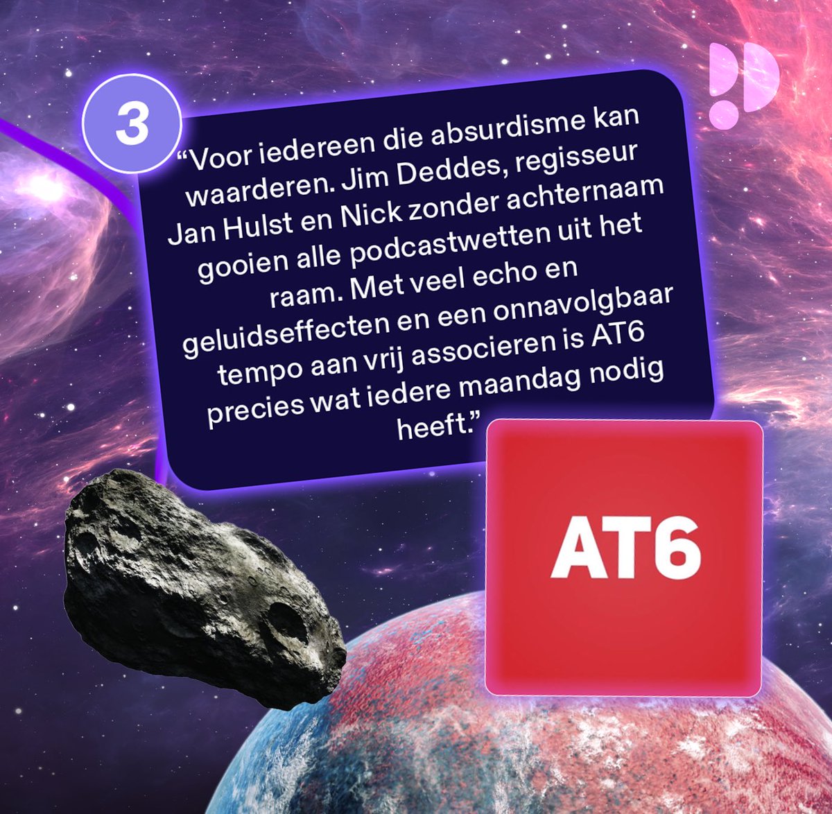 Podimo_NL's tweet image. Als je écht moet kiezen, welke podcasts neem jij dan mee de ruimte in? 🚀 We vroegen het @maikevanleeuwen van @DeRodeLantaarn en Wie praat die slaapt. Check hier haar top 3 💫. 

#podcast #podimo #hetcompiment #bvnederland #fantoomgroei #at6