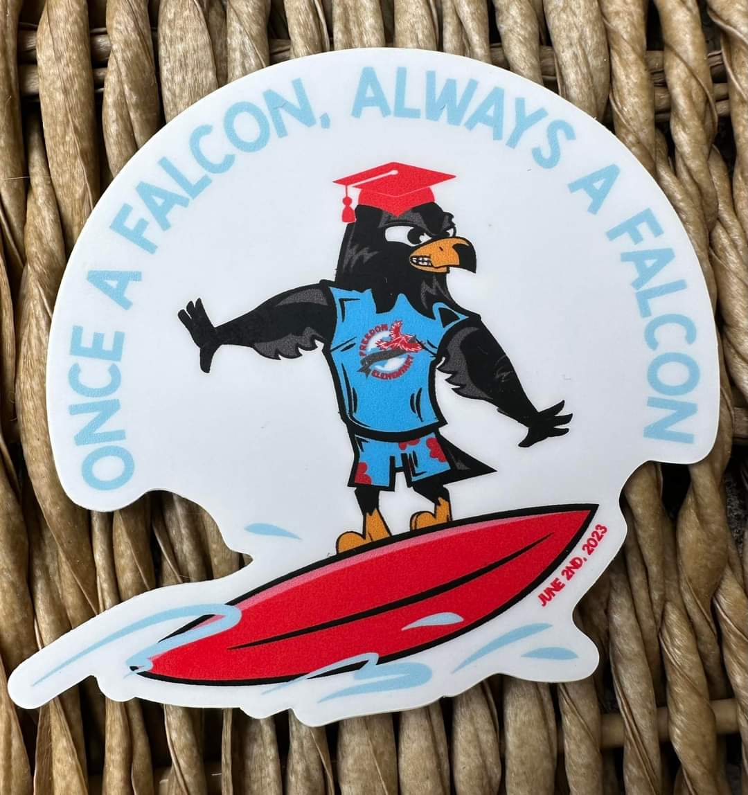 freedom_pta's tweet photo. Last week PTA celebrated our @freedomvolusia 5th grade graduates with a sweet treat 🍨and a water bottle sticker to remember, “Once a Falcon, always a Falcon.” ❤️🤍❤️
We are so proud of all you have accomplished, and we wish we all the best in middle school! You CONE do it! 😉🎓 https://t.co/HhE6TUf9yQ