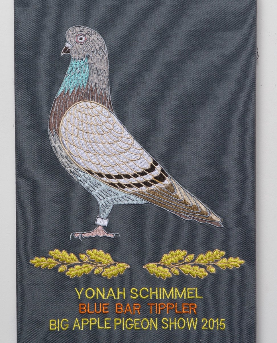 YonahSchimmelNY's tweet photo. Of Duke Riley's 1,000 embroidered pigeon portraits inspired by his legendary Fly by Night performance, three have been identified as Jewish: Challah, Dr. Ruth, and Yonah Schimmel.
โ
dukerileystudio #dukeriley #flybynightโ
#jewishpigeons #yonahshimmel #knish https://t.co/skAuiMOr2l