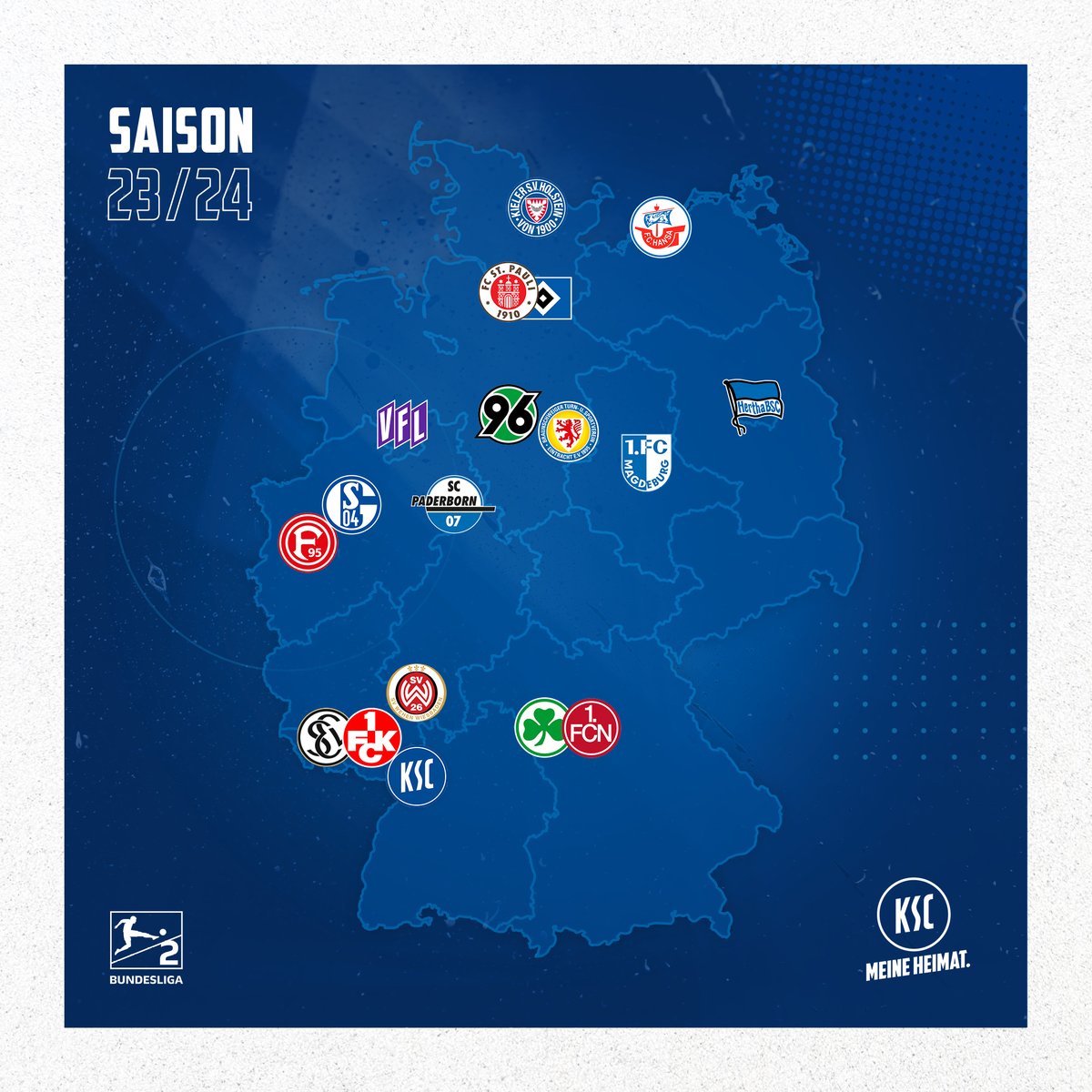 Ist Euch etwas aufgefallen?! Wir sind offiziell der südlichste Verein der 2. Bundesliga mit dem dienstältesten Trainer. 

Grüße gehen außerdem raus an den <a href="/SVWW_official/">SV Wehen Wiesbaden</a> mit unserem geschätzten Markus Kauczinski! Bis bald.
#KSCmeineHeimat