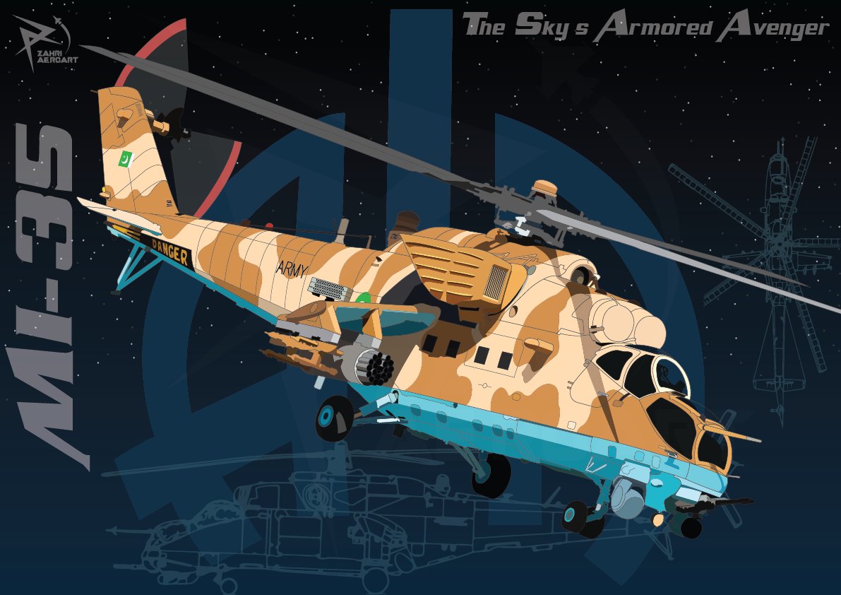 The Sky's Armed Avenger of Pakistan Army Aviation 'Mi-35'. #aviation