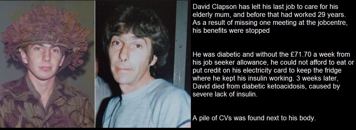 5. Veteran David died trying to find work. His body was found surrounded by printouts of his CV & applications