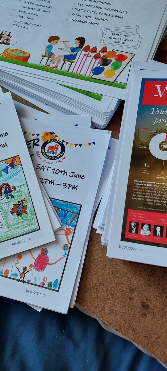 100 programmes folded, 100 more to go. Will we see you this Saturday 12-3pm at <a href="/goringprimary/">goringprimary</a> don't forget it's cash only and £1 entry 😁