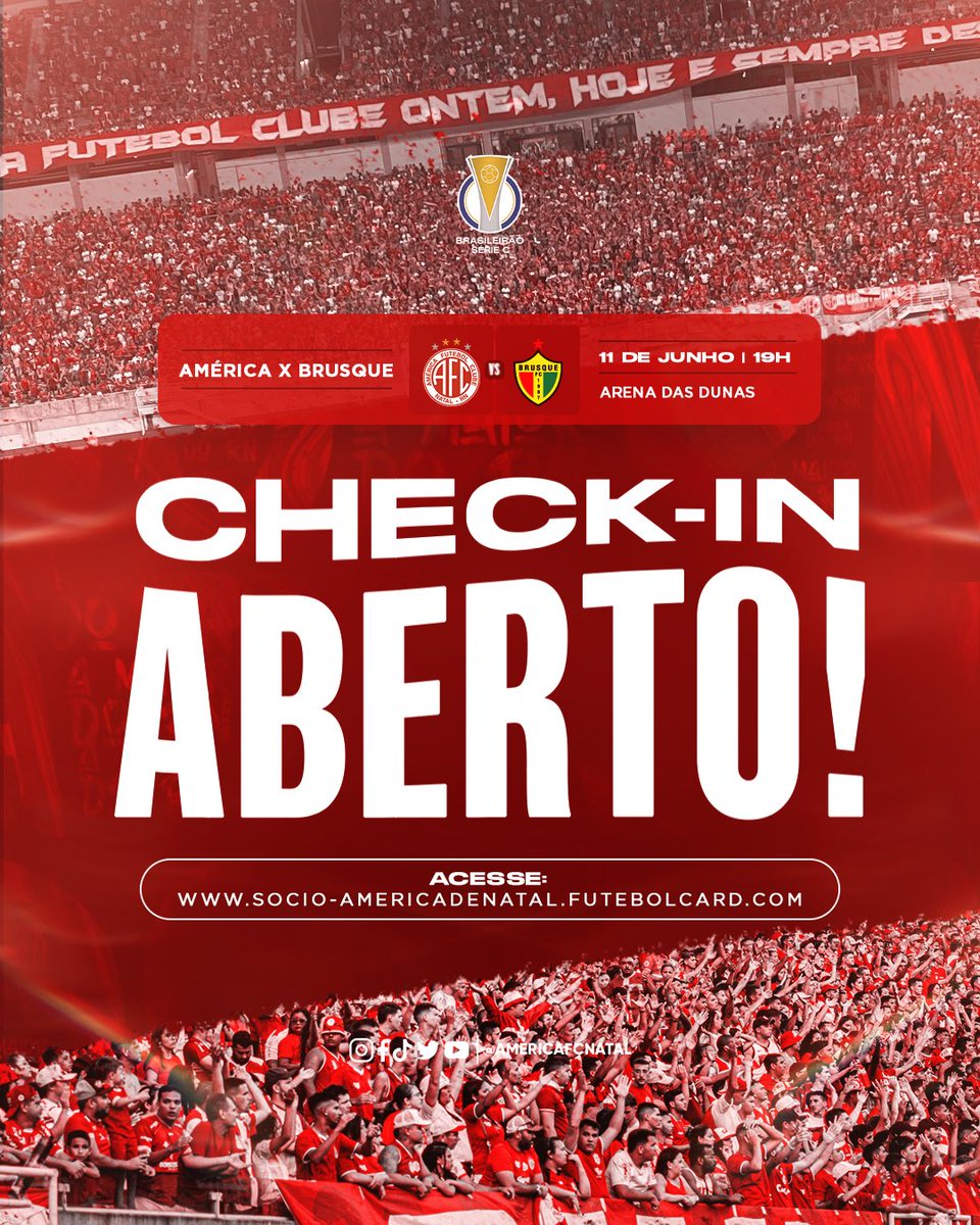 SIMBORA CONFIRMAR PRESENÇA, #SócioMecão?! 🏟️

Domingo (11) estaremos de volta à Arena Dunas e o check-in já está disponível pra você garantir o seu lugar. #VemPraArena

🔗 socio-americadenatal.futebolcard.com