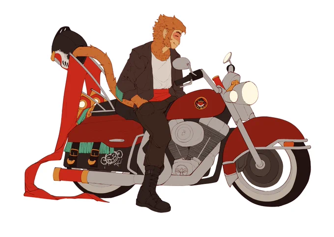 a modified road king is what he's sitting on here I just never finished it so it's missing the visor and details and such