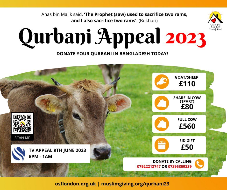 osflondon's tweet photo. Join us this Friday inshaallah for our LIVE Qurbani Appeal https://t.co/ildhEOUgCM