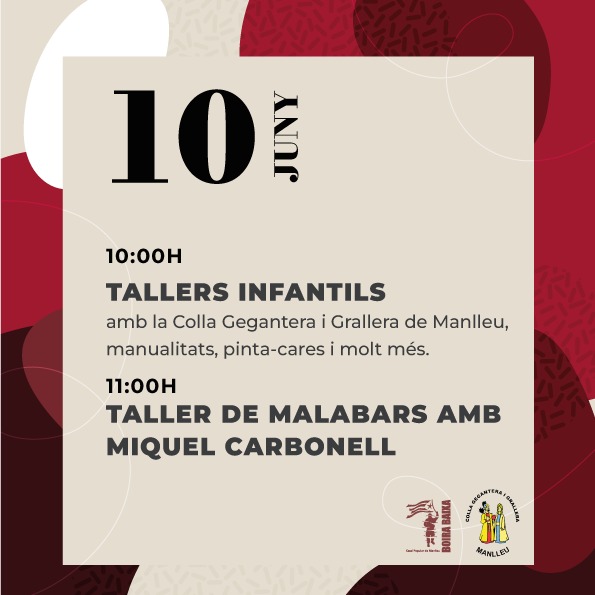 CasalBoiraBaixa's tweet photo. 🗓 Dissabte tindrem la primera #MatinalInfantil.
A les 10 del matí la #CollaGegantera de #Manlleu portarà els seus gegants, capgrossos i gegantons per a què els més petits puguin gaudir de l'experiència d'estar dins d'un d'aquests elements de la #culturapopular https://t.co/KpCZoWOgZb