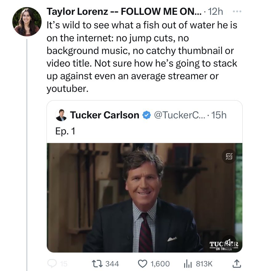 libsoftiktok's tweet photo. Tucker broke Taylor Lorenz https://t.co/jIbv61gnna