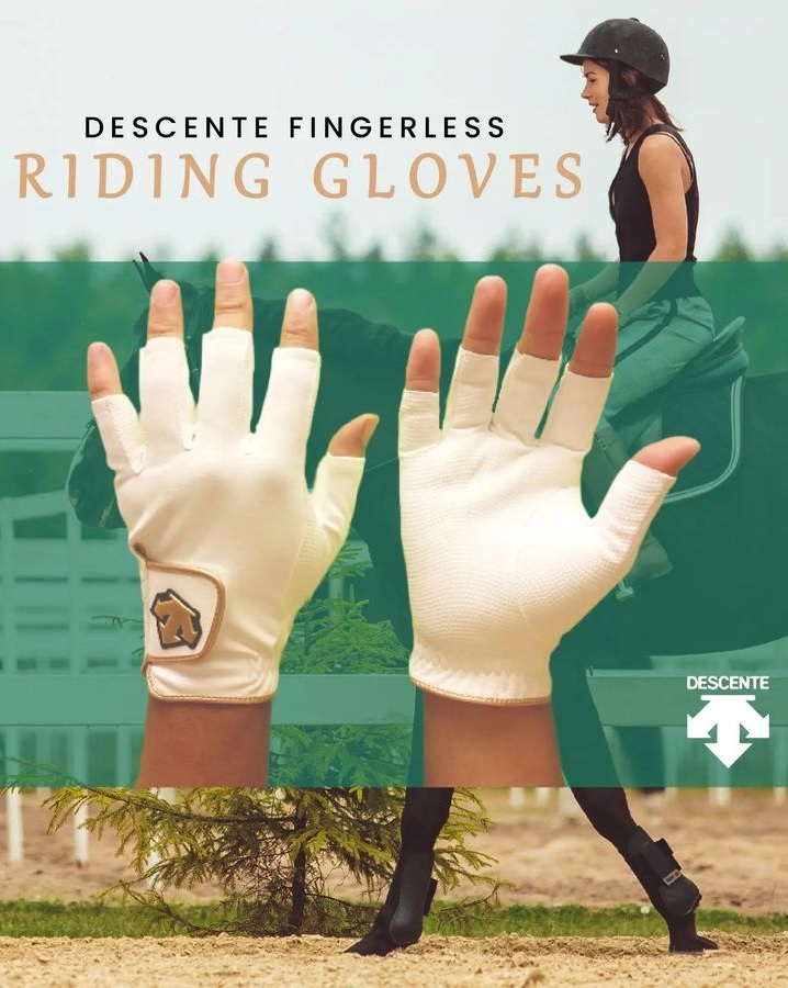 Riding Gloves || Fingerless Style

These gloves, also known as half-finger Jockey gloves are composed of a lightweight microfiber material and sold by #Descente™️

#RiderTack #RIDEBETTER #ridesafe #descente #gloves #jockeyequipment #jockeygloves #jockey #equestrian #horseracing