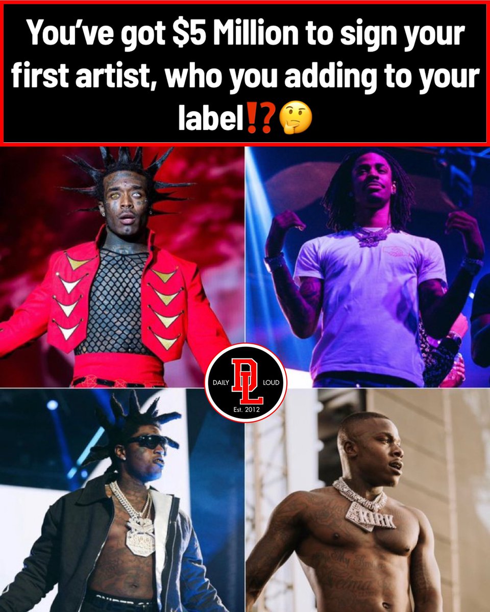 DailyLoud's tweet photo. $5 Million is handed to you to sign your first artist…. Who you signing?? 🤔 https://t.co/UDmz7aBJUG