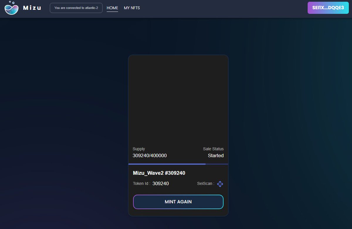 Everything went through smoothly 🔥.. <a href="/MizuMarket/">Mizu | The Sei Marketplace</a>