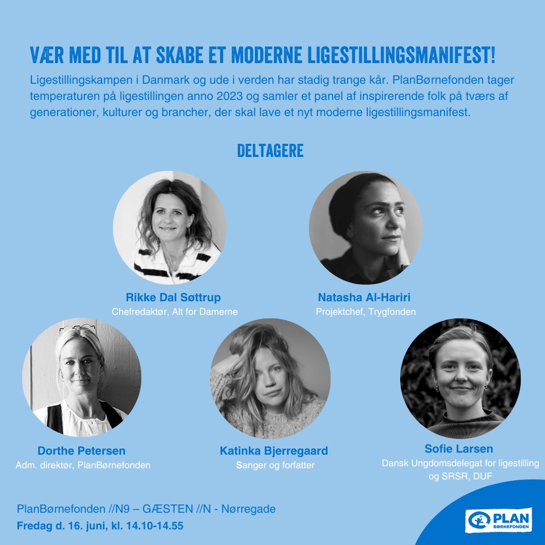 Fredag under #FM23 inviterer vi fire kvinder til at være med til at skrive et moderne ligestillingsmanifest sammen med os 💪

Vi ser frem til stærke perspektiver fra <a href="/NatAlHariri/">Natasha Al-Hariri</a> <a href="/dorthe10/">Dorthe Petersen</a> Rikke Dal Søttrup, Katinka Bjerregaard og Sofie Larsen👇☀️