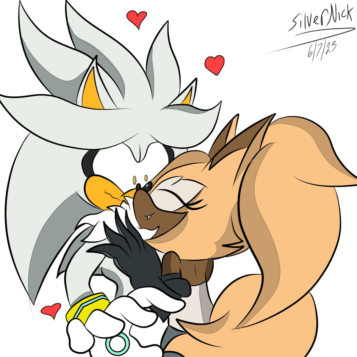 #silvisper #whispilver #SilverTheHedgehog #WhisperTheWolf 
So floofy