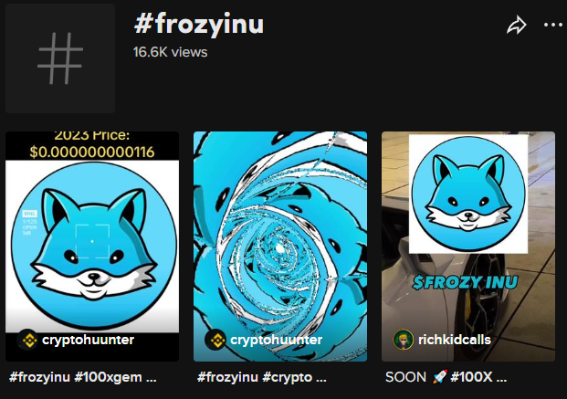 FrozyInu's tweet photo. #frozyinu tag on TikTok is now almost 20K Views!🚀

You can still join our TikTok Competition!🤑

For details, take a look to our previous tweets.

$FRZ #BSC $BTC #TikTok https://t.co/N3qVfS3wMt