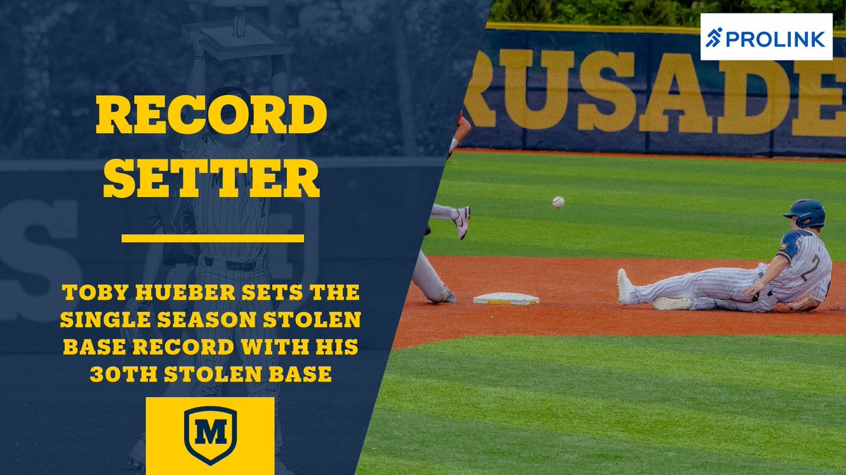 Congrats to #2 Toby Hueber on setting the single season stolen base record with his 30th stolen base in the Crusaders Regional Final victory over Elder. #recordbreaker 

Moeller Baseball also tied the school record with 154 stolen bases this season!