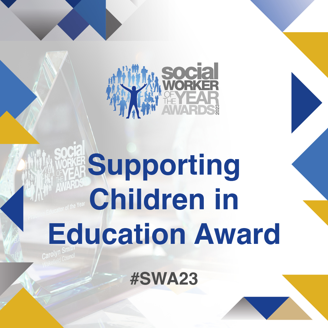 socialworkaward's tweet photo. If you know an inspirational social worker who is helping to raise aspirations and transform child school attendance, nominate them for this award.

Visit https://t.co/1iewxPEutO to enter for free before Monday at midnight. #SWA23 https://t.co/RwVClCJZXX