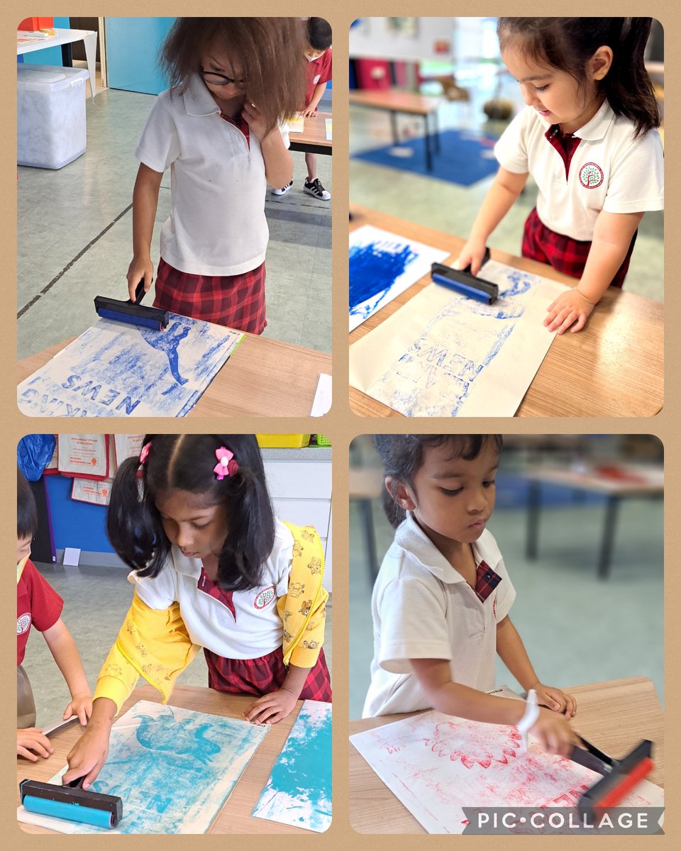 Our Preschool "Dinosaur Detectives" created stunning Block Art dinosaur newsprints using brayers. They thoroughly enjoyed learning this new skill and were so proud of the end results! <a href="/The_IEYC/">IEYC</a> <a href="/HIS_Preschool/">HIS Preschool</a> <a href="/HELPISKL/">HELP International School</a>