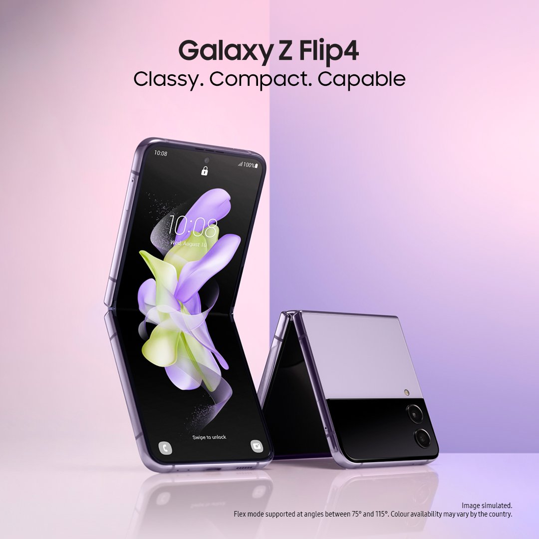 Never miss a chance to #FlexEveryAngle with your compact #GalaxyZFlip4.
Learn more: smsng.co/6012OxUXG. #Samsung