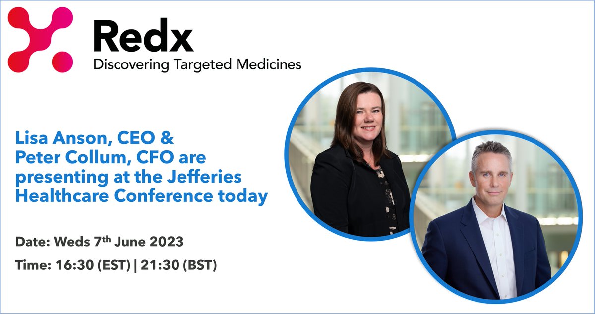 Today, we look forward to meeting with investors and other healthcare leaders at the #JefferiesHealthcare conference where our CEO, Lisa Anson and CFO, Peter Collum will be presenting at 4:30pm ET. @jefferies #drugdiscovery #researchanddevelopment #biotech