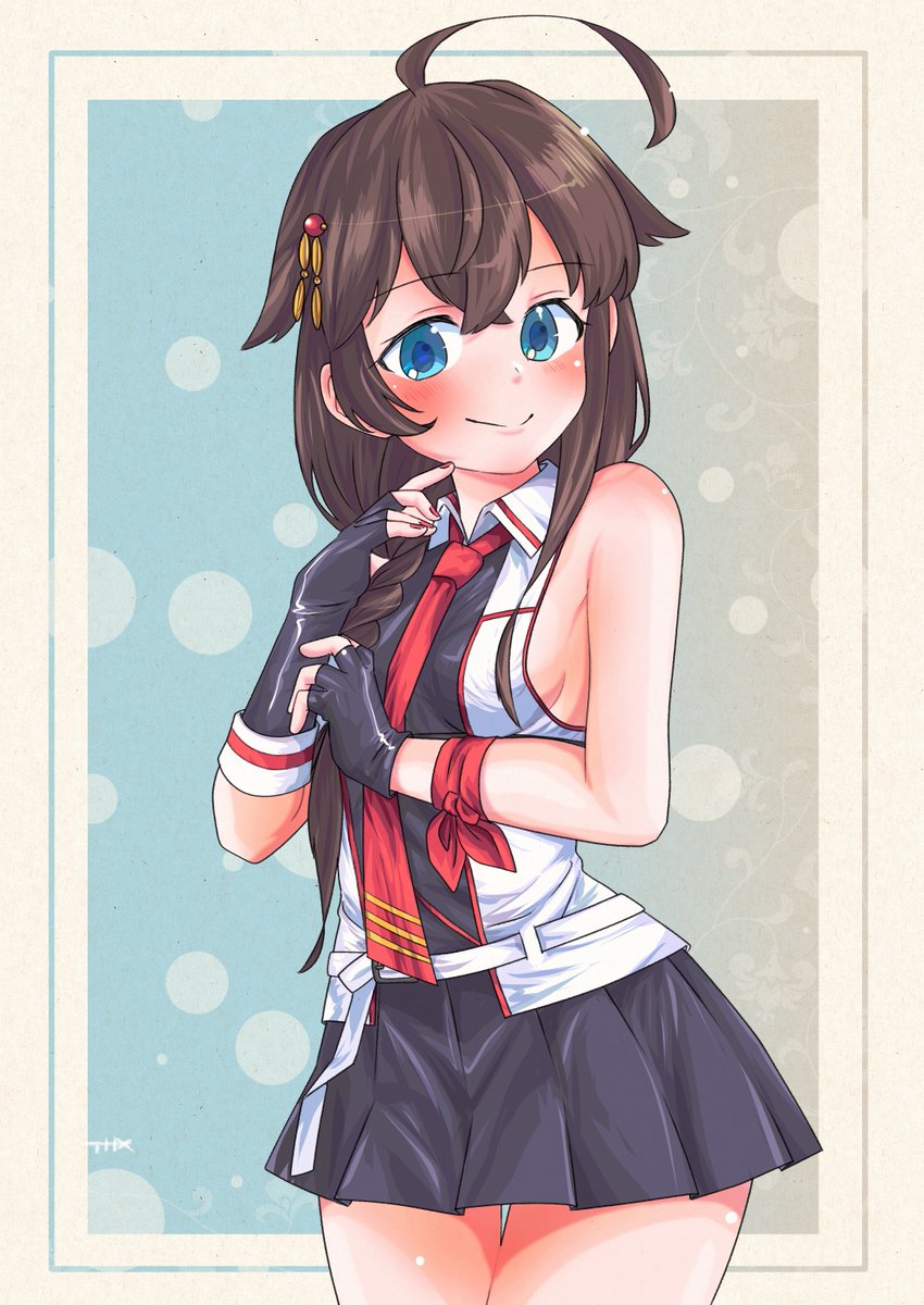 時雨(艦これ) ,時雨改二 「のちさん( )から線画交換企画で頂いた時雨改三の線画を塗らせて頂きました。自分で」|すらくすのイラスト