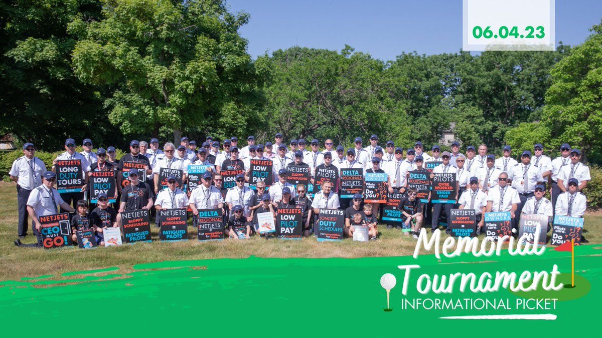 NJASAP's tweet photo. To remain the global leader in fractional aviation, #NetJets must take action to hone its competitive position. Sharing this belief, 90+ NJASAP members &amp; families participated in #theMemorial Informational Picket on Sunday, June 4. | Photo Gallery >> https://t.co/dnVAi62Ev4 https://t.co/bYtRkvmcQS