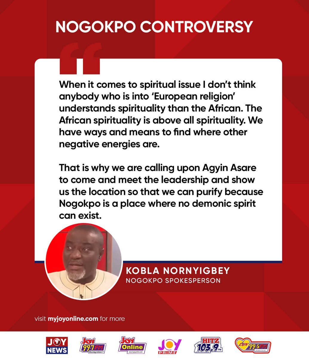 JoyNewsOnTV's tweet photo. Nogokpo is a place where no demonic spirit can exist -  Spokesperson Nogopko, Nufialagah Mawufemor Kobla Nornyigbey. #JoyNews https://t.co/7JeNLzADNM