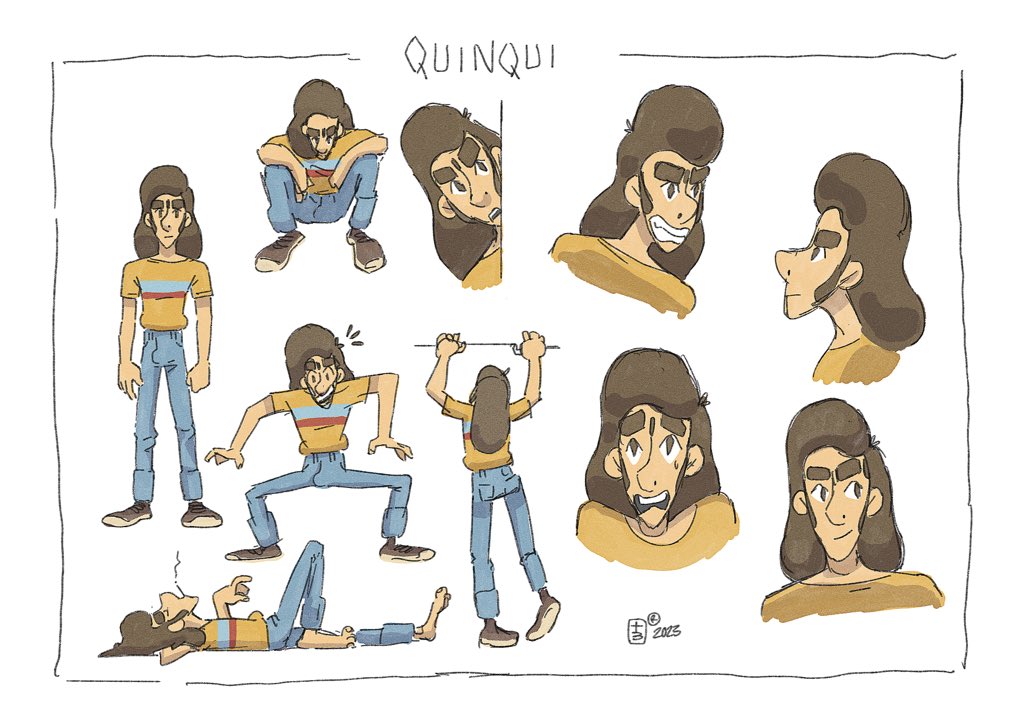 toni_buenavida's tweet image. more research of this dude :) #characterdesign #conceptdevelopment #modelsheet #quinqui #doodle #looseart #80s