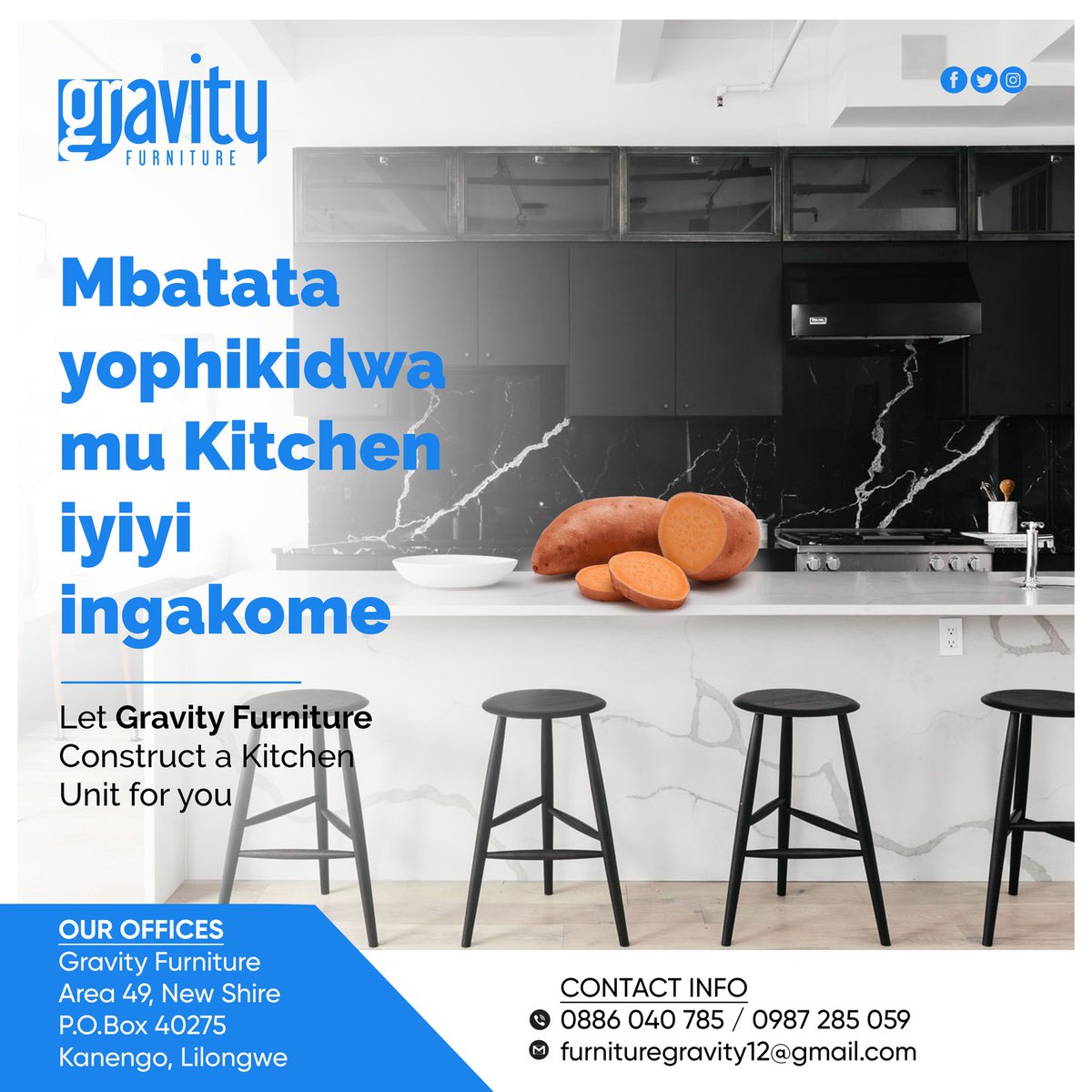 gravity_mw's tweet photo. Eit bwa😁🔥

Tipezeni tikupangileni kitchen unit yapamwamba.

#gravityfurniture #fypシ #wednesday #mbatata https://t.co/czsgT6MNcd