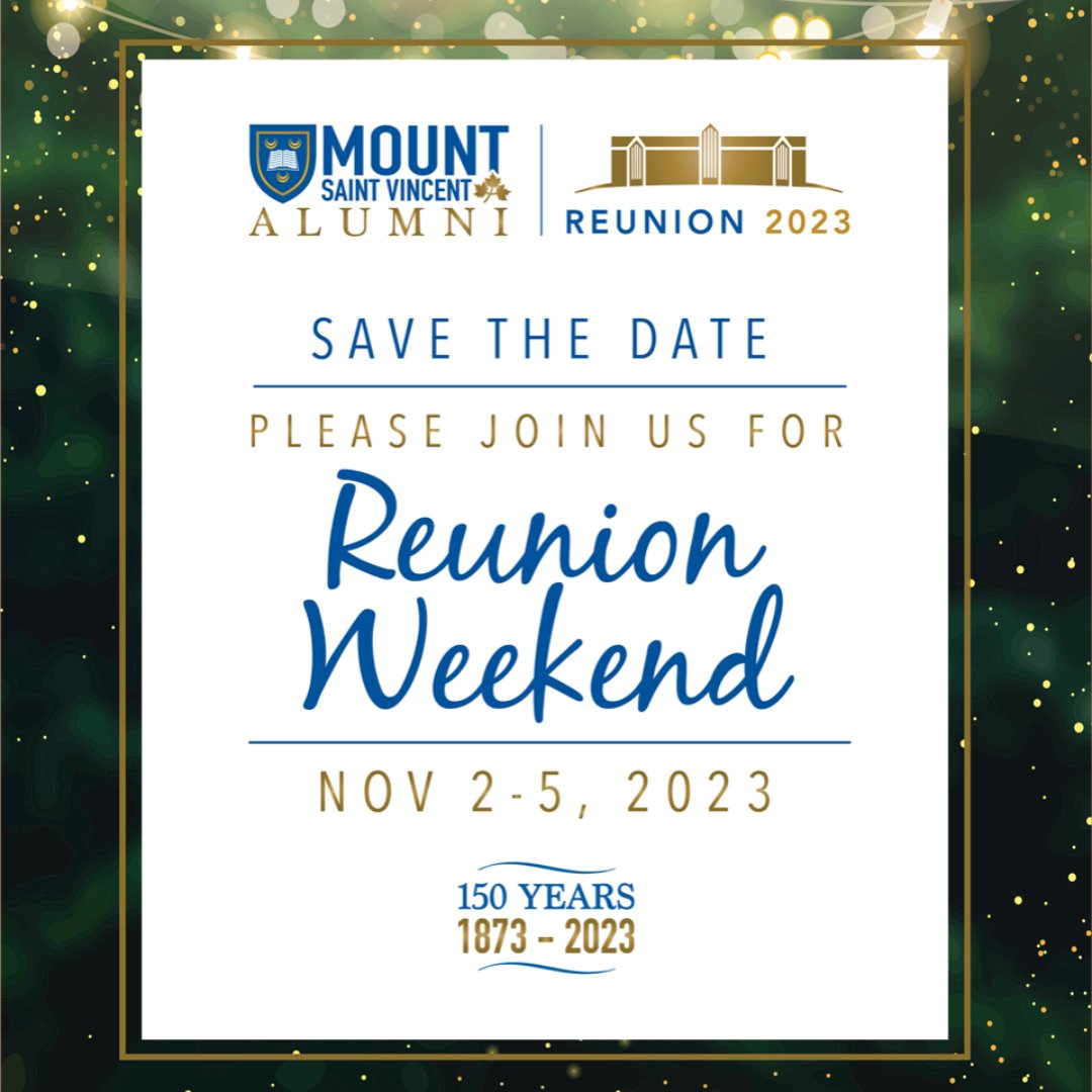 MSVU_Alumni's tweet photo. It's finally here! We are thrilled to announce the dates of our Alumni Reunion Weekend. More information to follow soon! Watch this space & look out for email updates. Don't miss on updates - Update your contact information: https://t.co/qLzOnM8ffo #AlumniReunionWeekend https://t.co/UdliRCqbOs