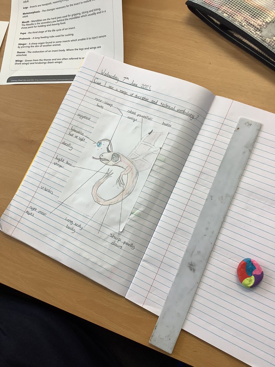 Miss Bouston (@nps5b) on Twitter photo This morning in English year created a new species of insect found on planet Pandora. We thought about how to upscale adjectives to describe the different features. This morning in English year created a new species of insect found on planet Pandora. We thought about how to upscale adjectives to describe the different features.