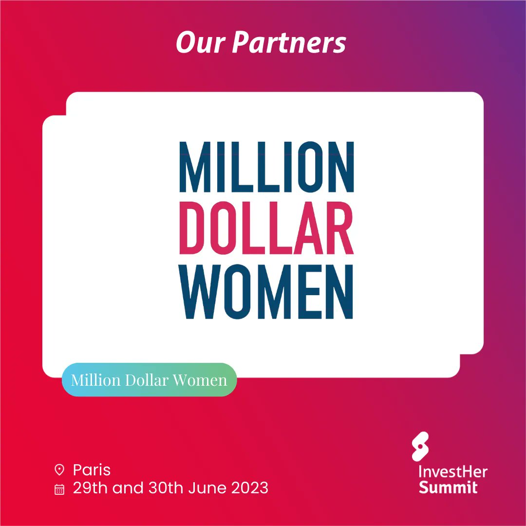 Excited to have @JuliaPimsleur & Million Dollar Women as a partner to #InvestHerSummit2023, Paris, June 29th-30th 🇫🇷  Million Dollar Women believe → The Secret To Business Growth Is In Your Network 🌏 If you don’t have that network yet, it’s time to get it! #CommunityIsCapital