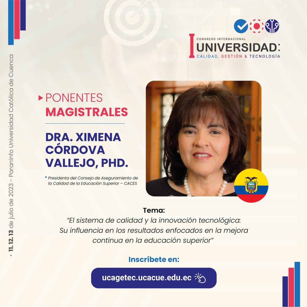 UCatolicaCuenca's tweet photo. 👥 Conoce a los ponentes que serán parte del debate más importante del año sobre la calidad, gestión y tecnología en la educación superior.
¡Inscríbete! 👉🏻 https://t.co/mf3UAOnnec 
#congresouniversidad #educacionsuperior #calidadgestiontecnologia #ucagetec https://t.co/E7proMptB1