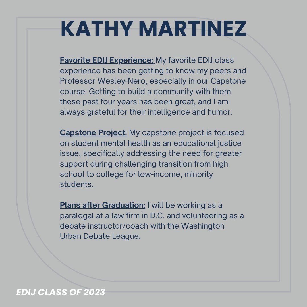 Congratulations Kathy! #EDIJClassOf2023 🎓✨💙