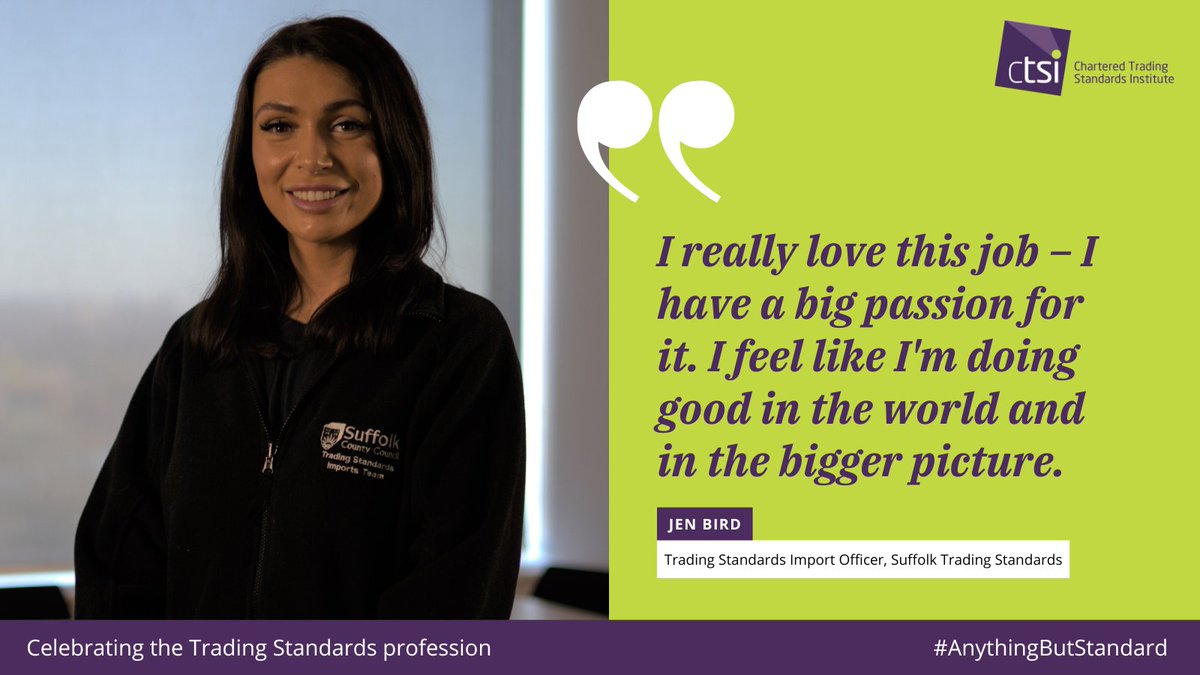 CTSI_UK's tweet photo. In our latest video with Jen Bird, a Trading Standards Import Officer, you will get a unique glimpse into the fast-paced world of Trading Standards port officers and their unwavering dedication to safeguarding our borders: https://t.co/tnUBERaa5p #AnythingButStandard https://t.co/WQHB5n8Xuo