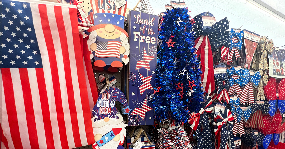 Have you found new patriotic décor yet? Head to a Dollar Tree store near you to pick up red, white & blue bargains 🇺🇸 DT.social/MhbO50OECWI