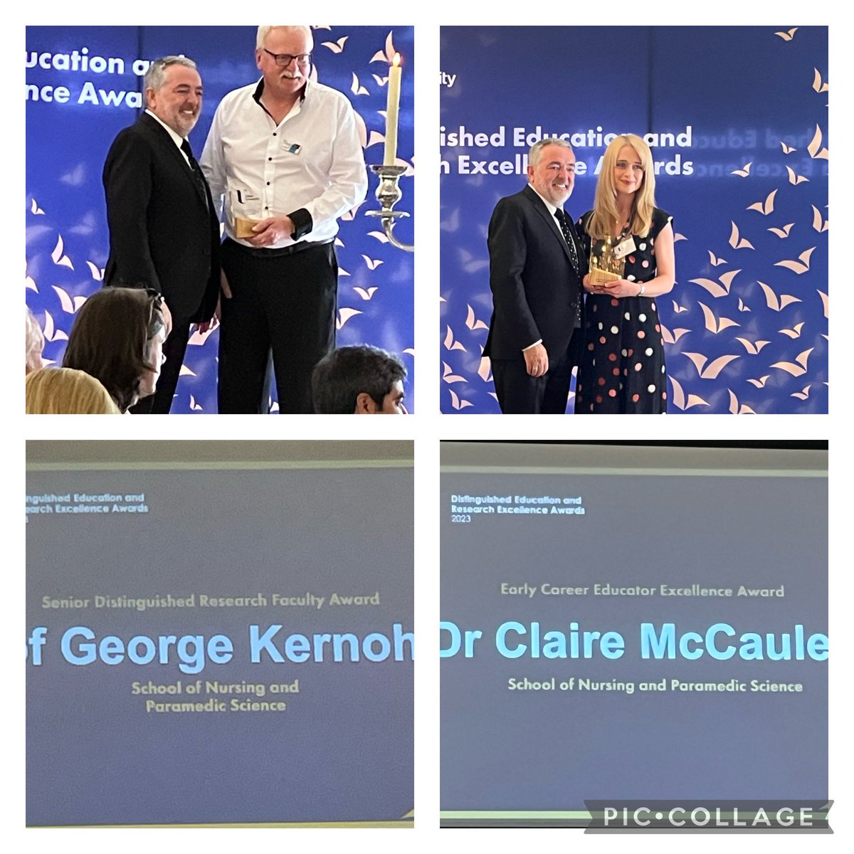 So many awards for our colleagues in @UlsterUniSoNP !! Celebrating distinguished education and research excellence awards. Well done @ProfessorPlay @ClaireMcCauley4 #proudofuu #ulsternurse #ulsterparamedics #weareuu