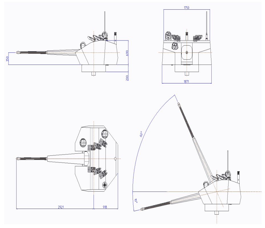 The case is of interest.The new Hitfist UL turret /Ultra Light/ is not equipped like the previous Hitfist turrets on the Mk44 Bushmaster but a new 30mm cannon from Leonardo with Air Burst capability.
The new European cannon can make a big difference in the 30x173mm cannon market.