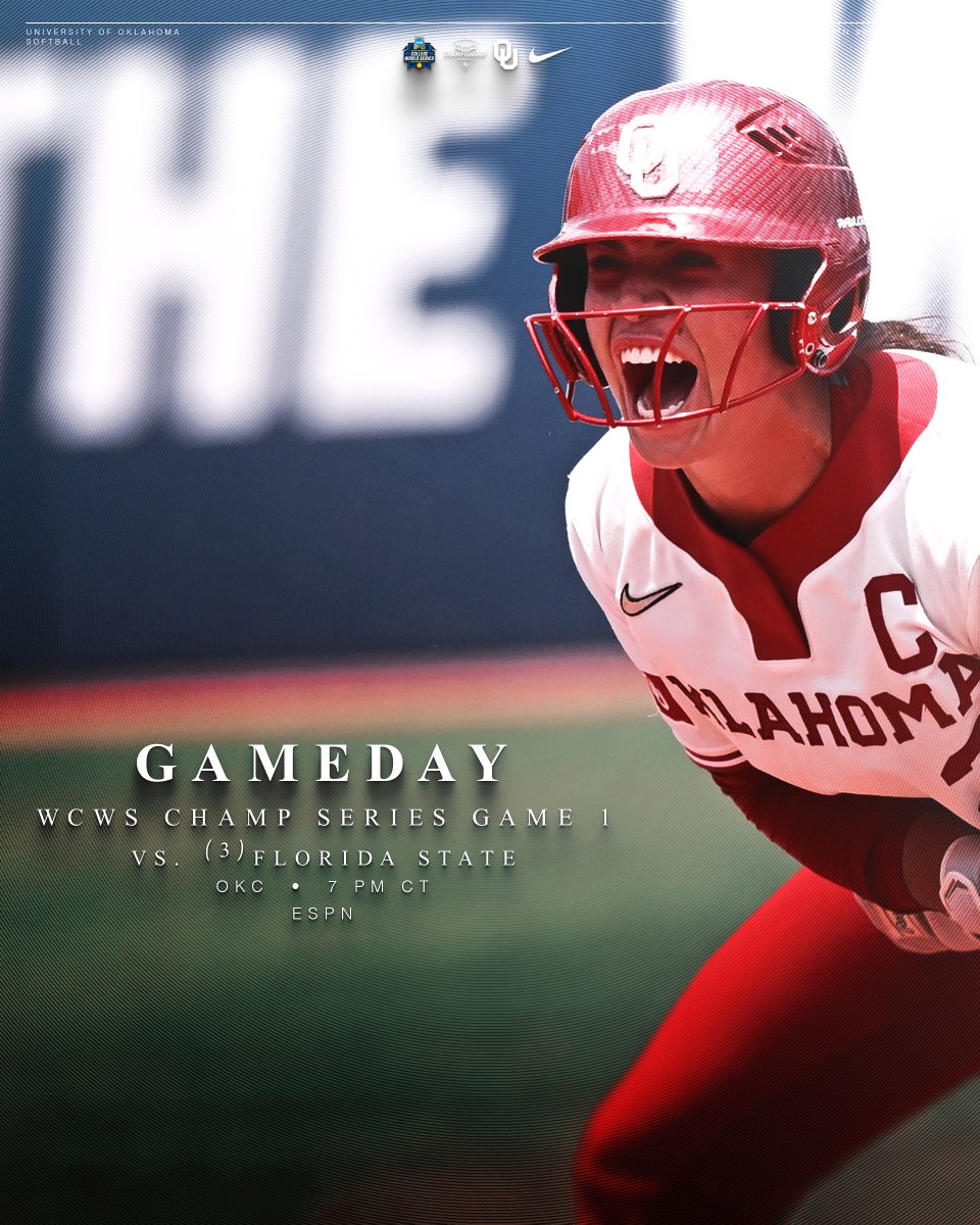 𝐆𝐚𝐦𝐞 𝟏.

🔗 linktr.ee/ousoftball

#ChampionshipMindset x #WCWS