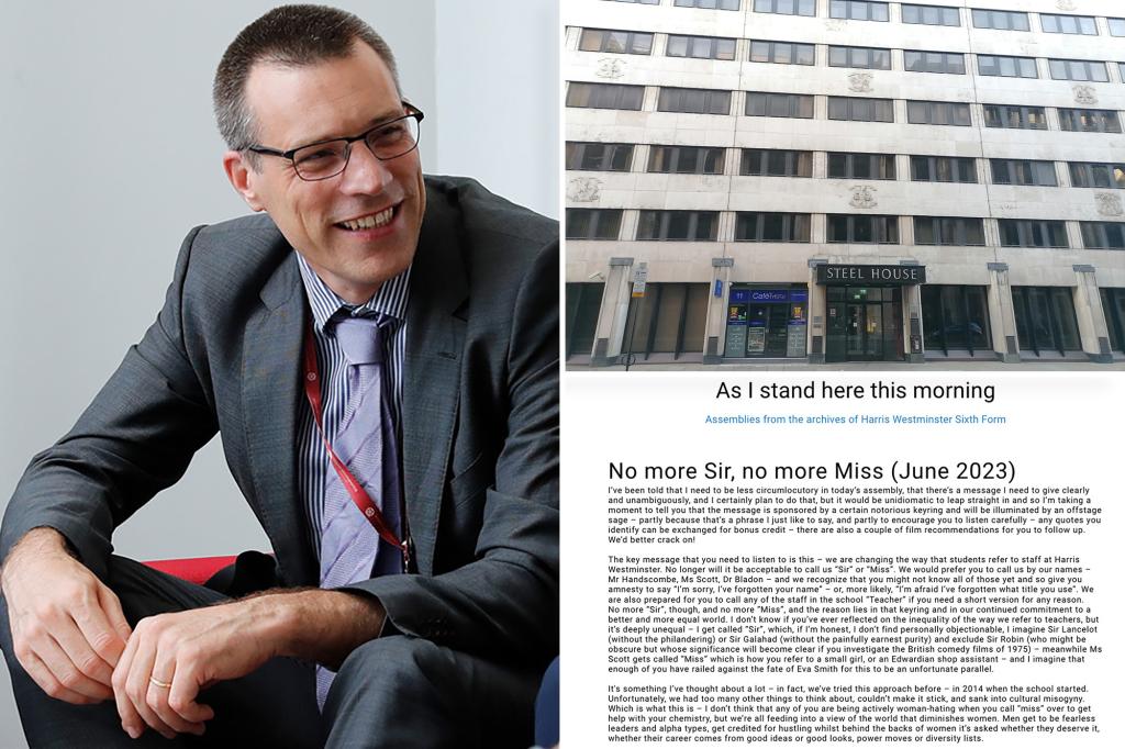 nypost's tweet photo. UK school bans use of ‘Sir’ or ‘Miss’ in fight against ‘cultural misogyny’ inspired by ‘sage’ Taylor Swift https://t.co/PwtdtFnuW5 https://t.co/JtyXq774wc