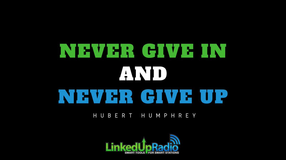 "NEVER give in and NEVER give up" - Hubert Humphrey

<a href="/linkedupradio/">Linked Up Radio</a> gives you the power to create a website fit for your Radio Station. Contact us today to learn more!

#LinkedUpRadio #LUR #Envisionwise #RadioStation #RadioWebsite #NeverGiveIn #NeverGiveUp #digitalsolutions