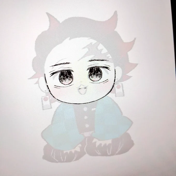 このたんじろをベースにぎゆーさんも描こうとしてるんだけど、途中経過かわいすぎるな?? 