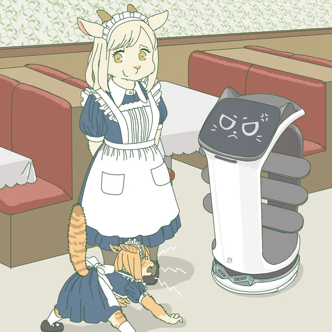 ロボット導入した喫茶店