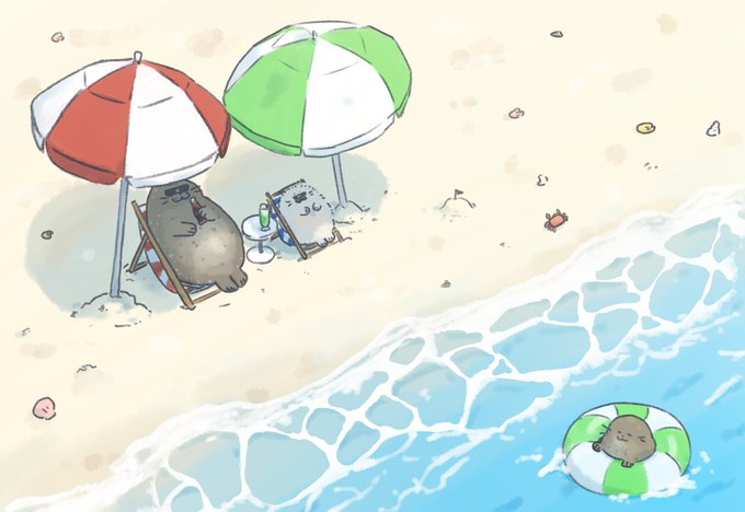 「beach chair umbrella」 illustration images(Latest)