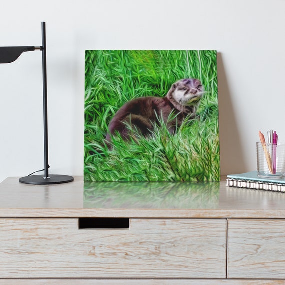 Stunning Otter Canvas Print, Gallery Wrapped etsy.me/3oPeMPA #housewares #wallart #canvas #otterportrait #otterprint #otterart <a href="/etsymktgtool/">Etsy Marketing Tools</a>