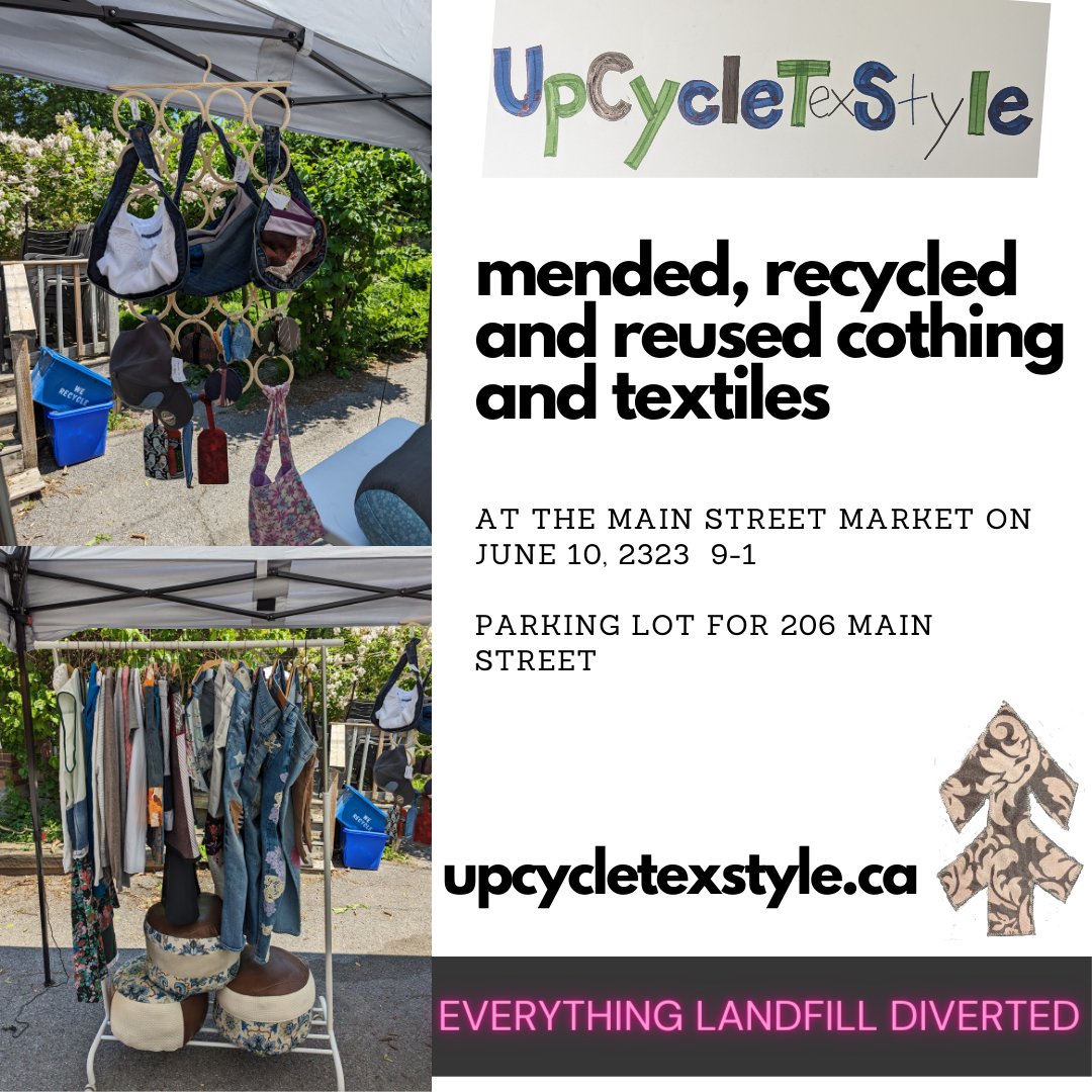 UpcycleTexStyle's tweet photo. Guess what #Ottawa I will be at the market on Main Street this Saturday!  I will have everything on my website available and some additional pieces too!   Come by and visit! https://t.co/dnu5qv5Sy7