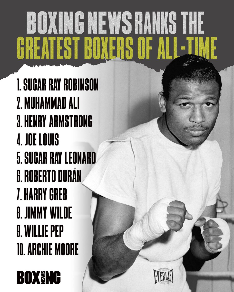 BoxingNewsED's tweet photo. Our official rankings for the top 10 boxers of all-time. Do you agree? https://t.co/jqJoJmXg9z