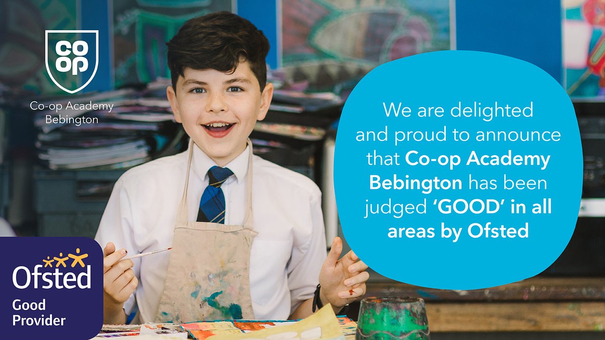 We are delighted and proud to announce that Co-op Academy Bebington has been judged 'GOOD' in all areas by Ofsted. #SucceedTogether